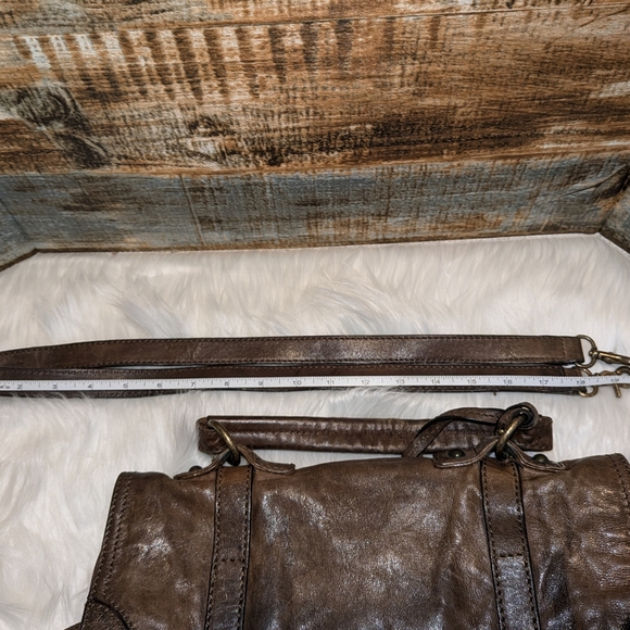 Frye Cameron Distressed Leather Messenger Satchel Bag - Picture 9 of 14